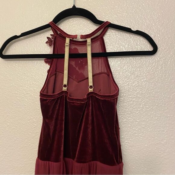 A Wish come true burgundy red Dance appliqué costume V2364Y New Soul Child LC - Picture 5 of 12